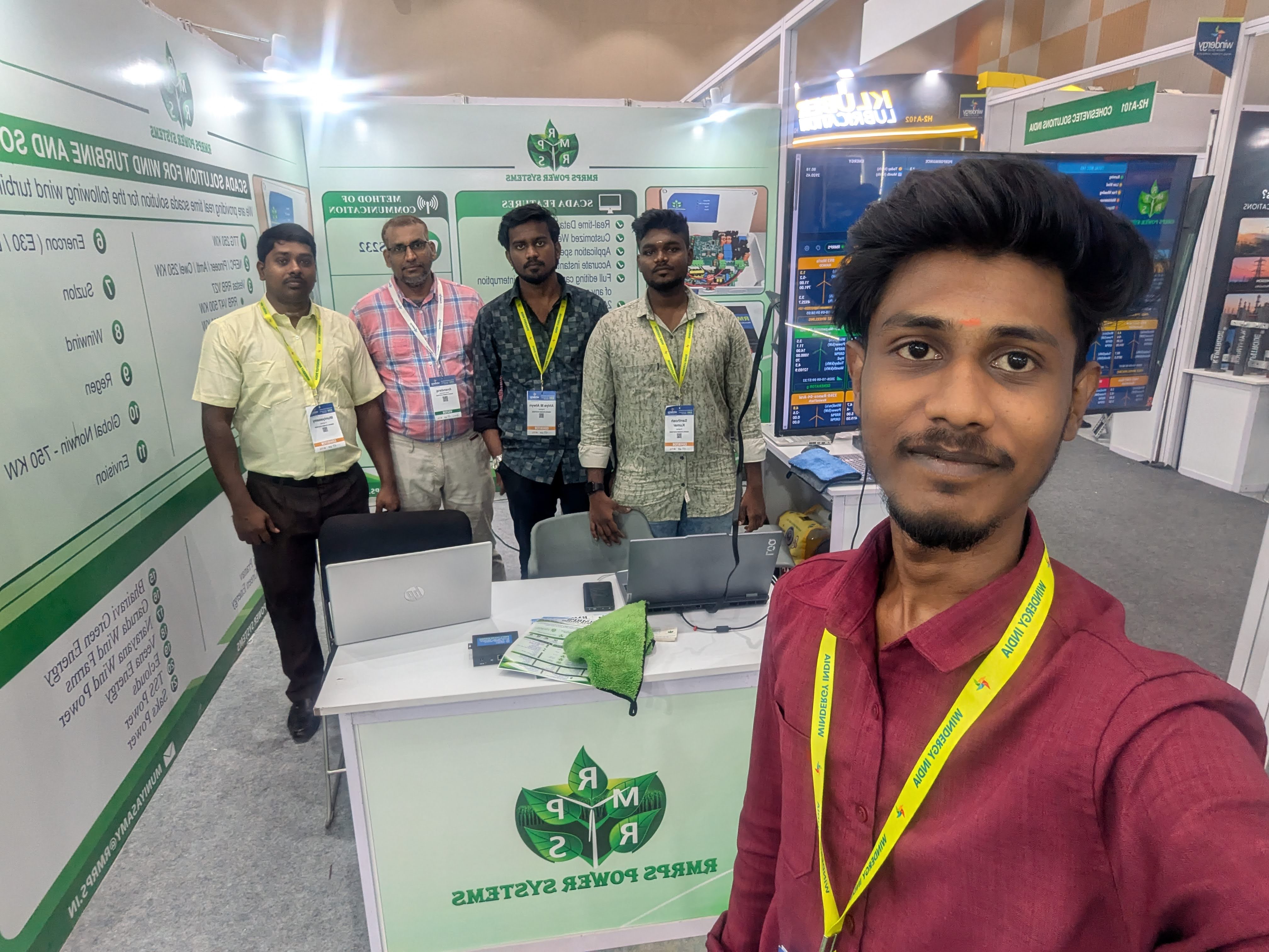Team at booth desk